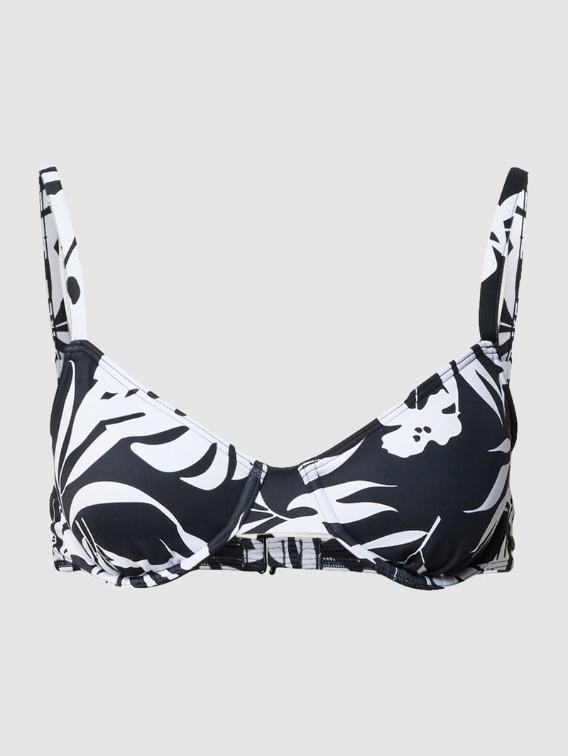 Bikini-Oberteil mit Allover-Muster Modell 'ROXY LOVE THE OCEANA' in schwarz