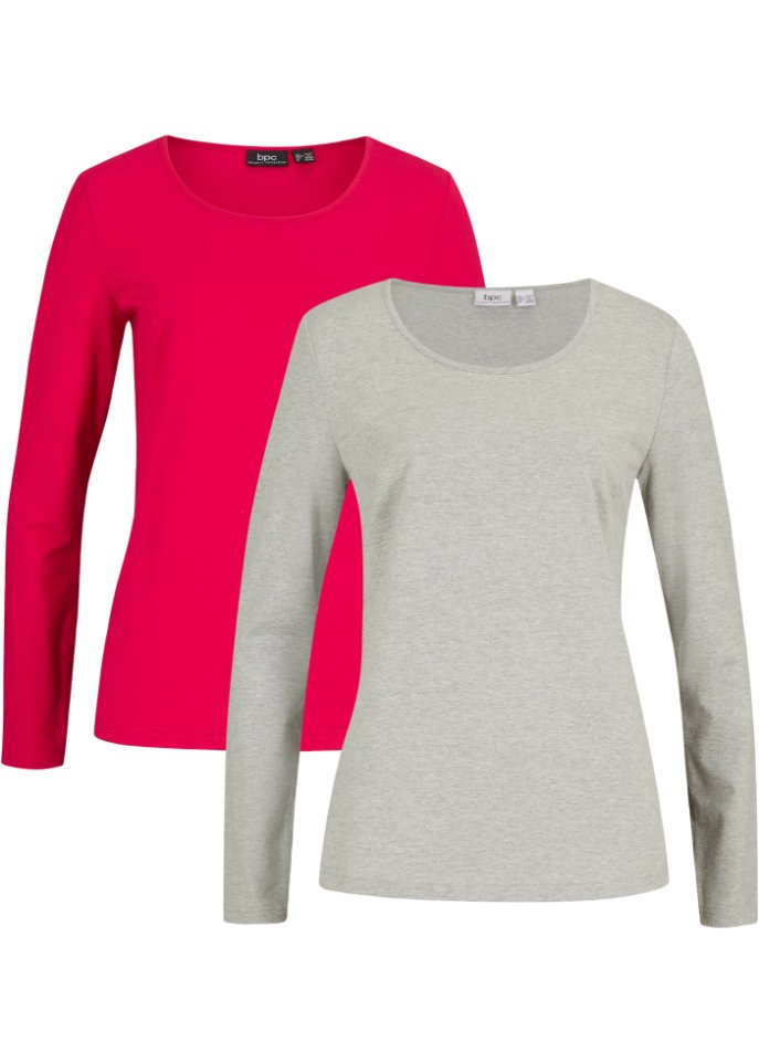Langarmshirt mit Rundhalsausschnitt (2er Pack)