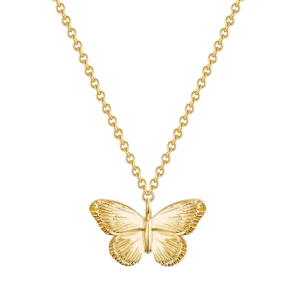 Glanzstücke München Collier en argent Papillon Argent sterling en Or jaune collier