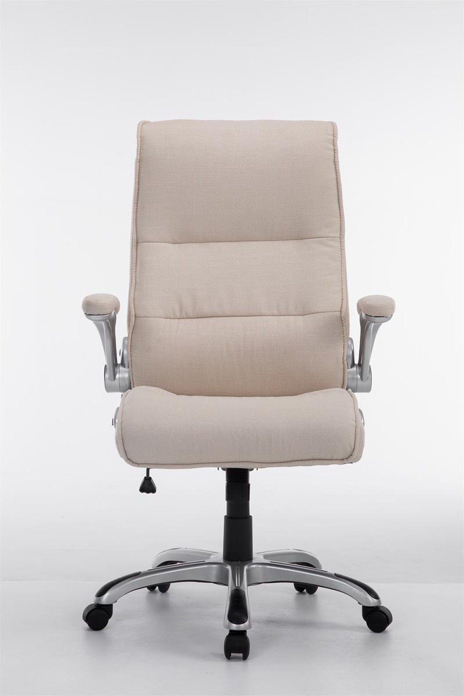 TPFLiving Bürostuhl Vila mit bequemer ergonomisch geformter Rückenlehne (Schreibtischstuhl, Drehstuhl, Chefsessel, Bürostuhl XXL), Gestell: Kunststoff silber - Sitzfläche: Stoff creme