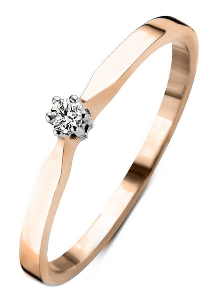 Diamond Point Rose gold solitaire lab-grown diamond ring, 0.04 ct. 0.04 ct diamond Lab-grown diamond
