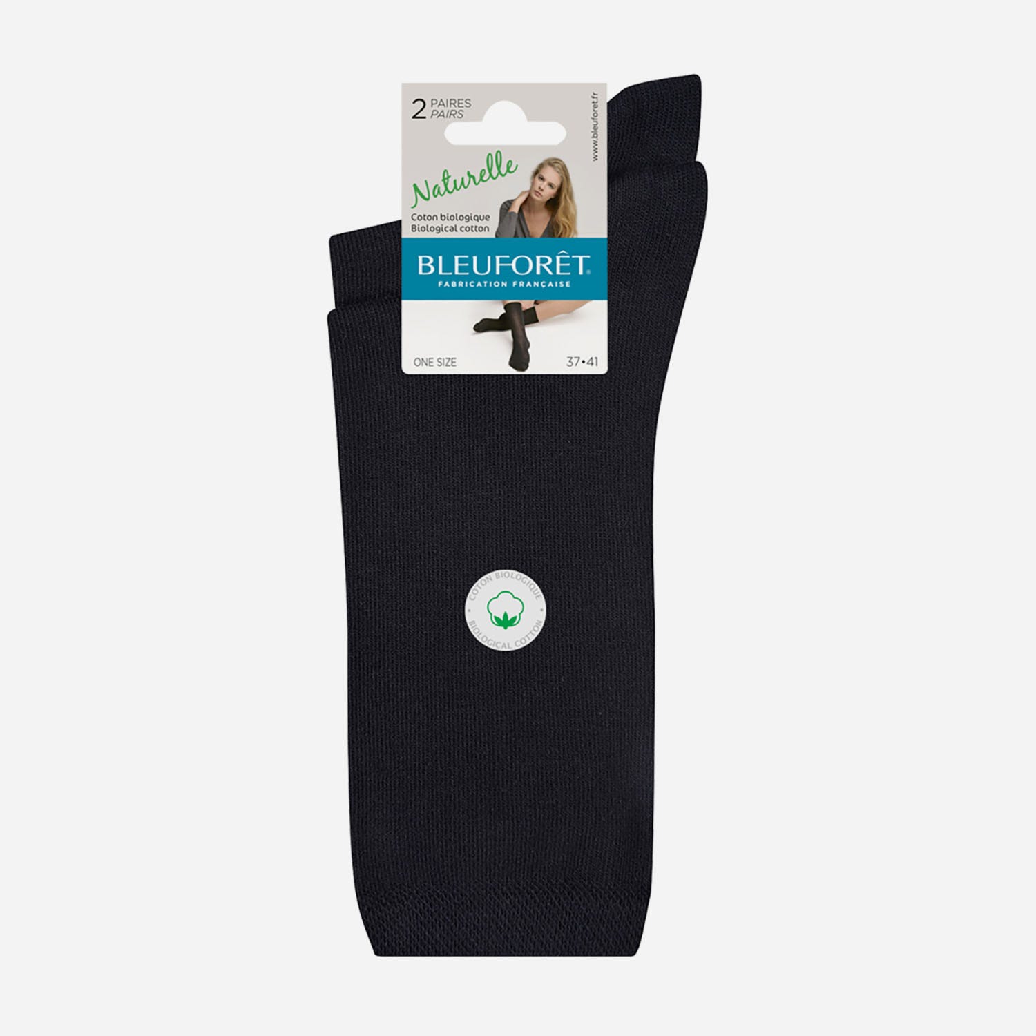 2 paires de chaussettes BLEUFORET coton bio - 37-41