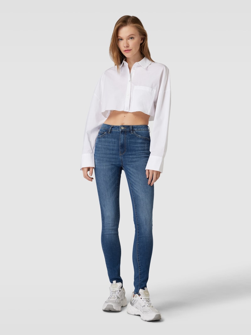 Skinny Fit Jeans mit Eingrifftaschen Modell 'ROSE' in jeans