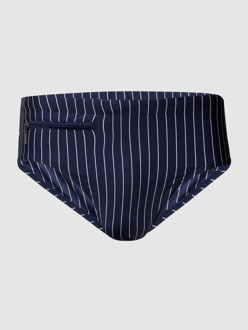 Badehose mit Streifenmuster in marineblau