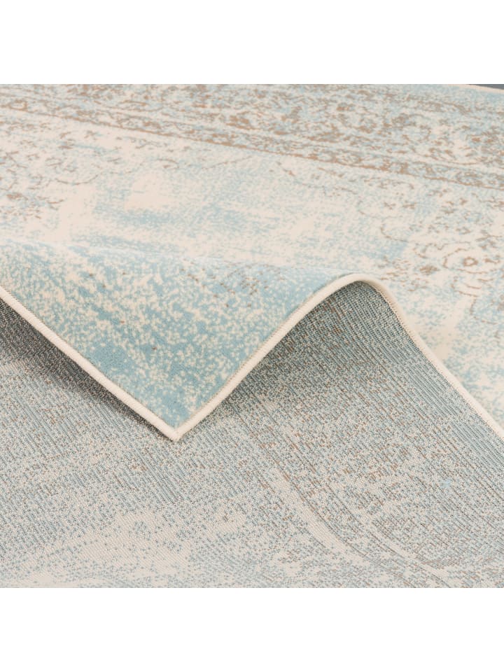 Pergamon Designer Teppich Passion Vintage Bordüre in Blau Beige günstig kaufen