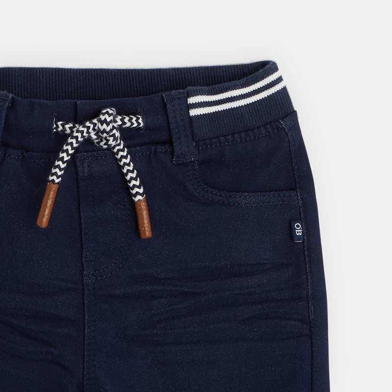 Jean knit-denim taille élastiquée bleu bébé garçon