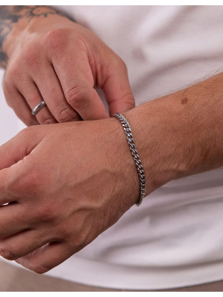 PURELEI Panzerkettenarmband Spirit Five in Silber günstig kaufen 22 cm