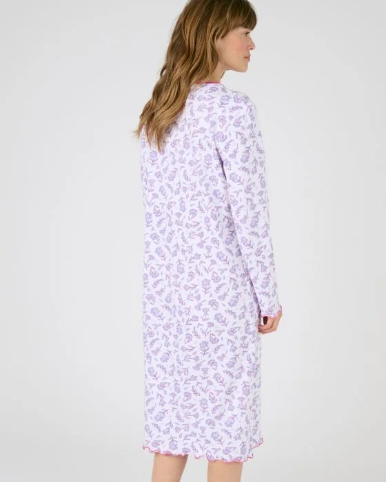 Chemise de nuit imprimée maille jersey coton peigné