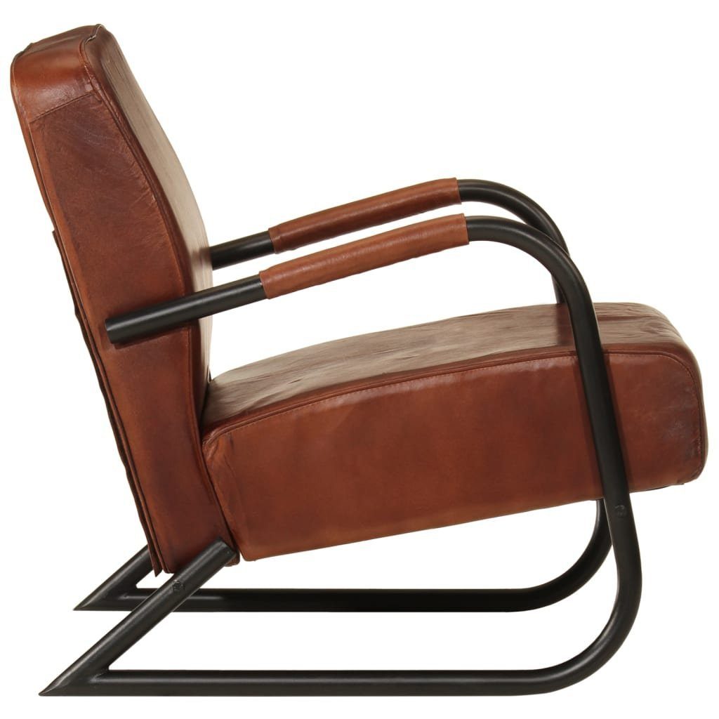 vidaXL Sessel Sessel Braun Echtleder (1-St)