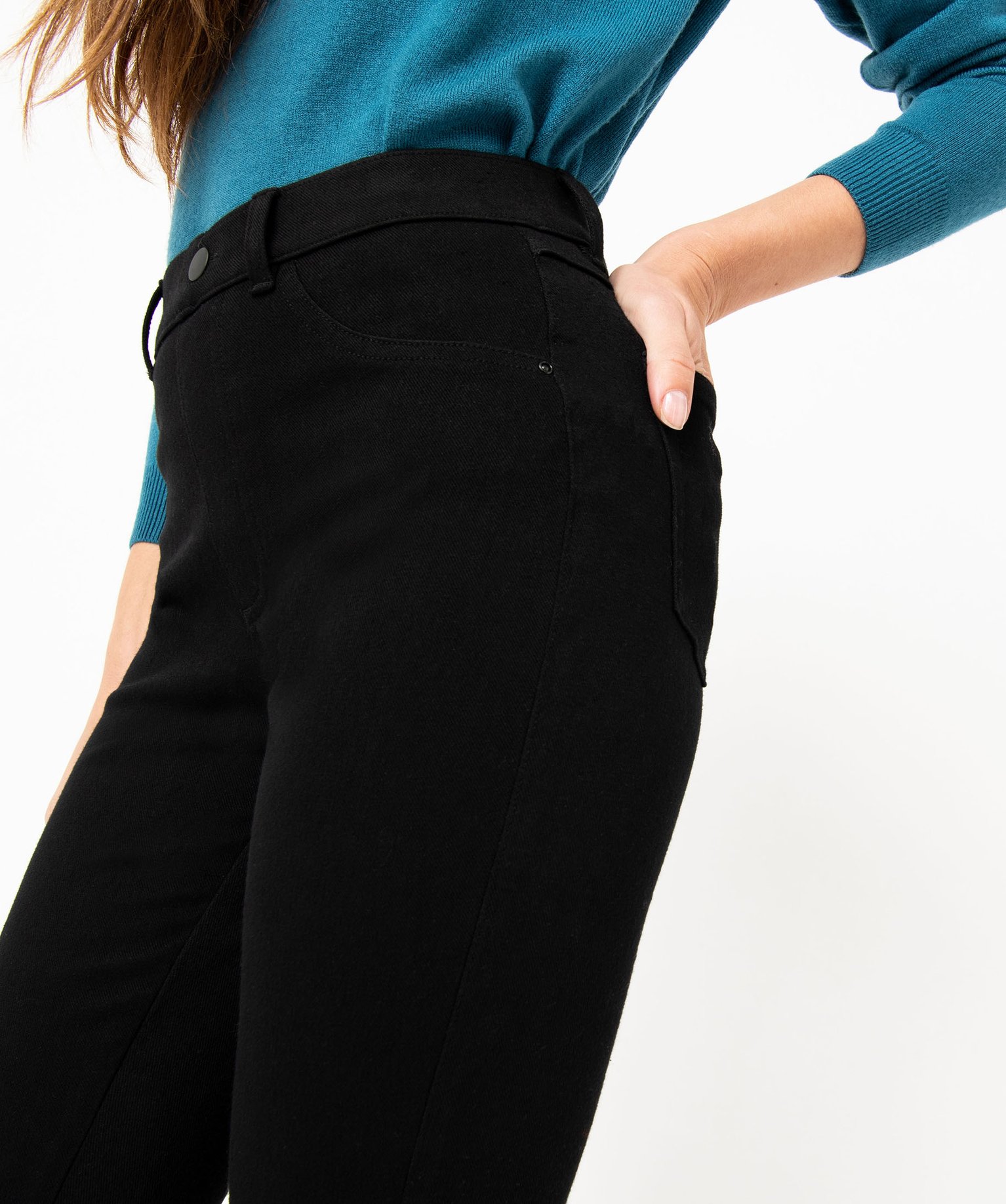 Jegging taille haute uni femme noir | GEMO