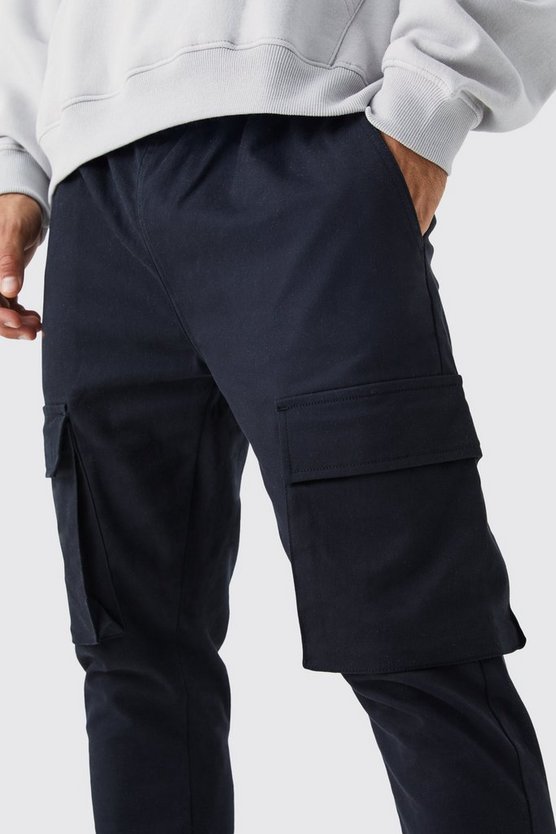 Skinny Cargo-Hose mit elastischem Bund