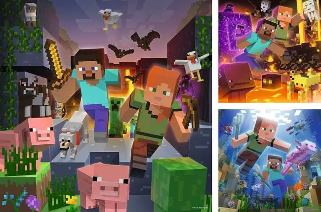 Kinderpuzzle ab 5 Jahren - Minecraft Biomes - 49 Teile