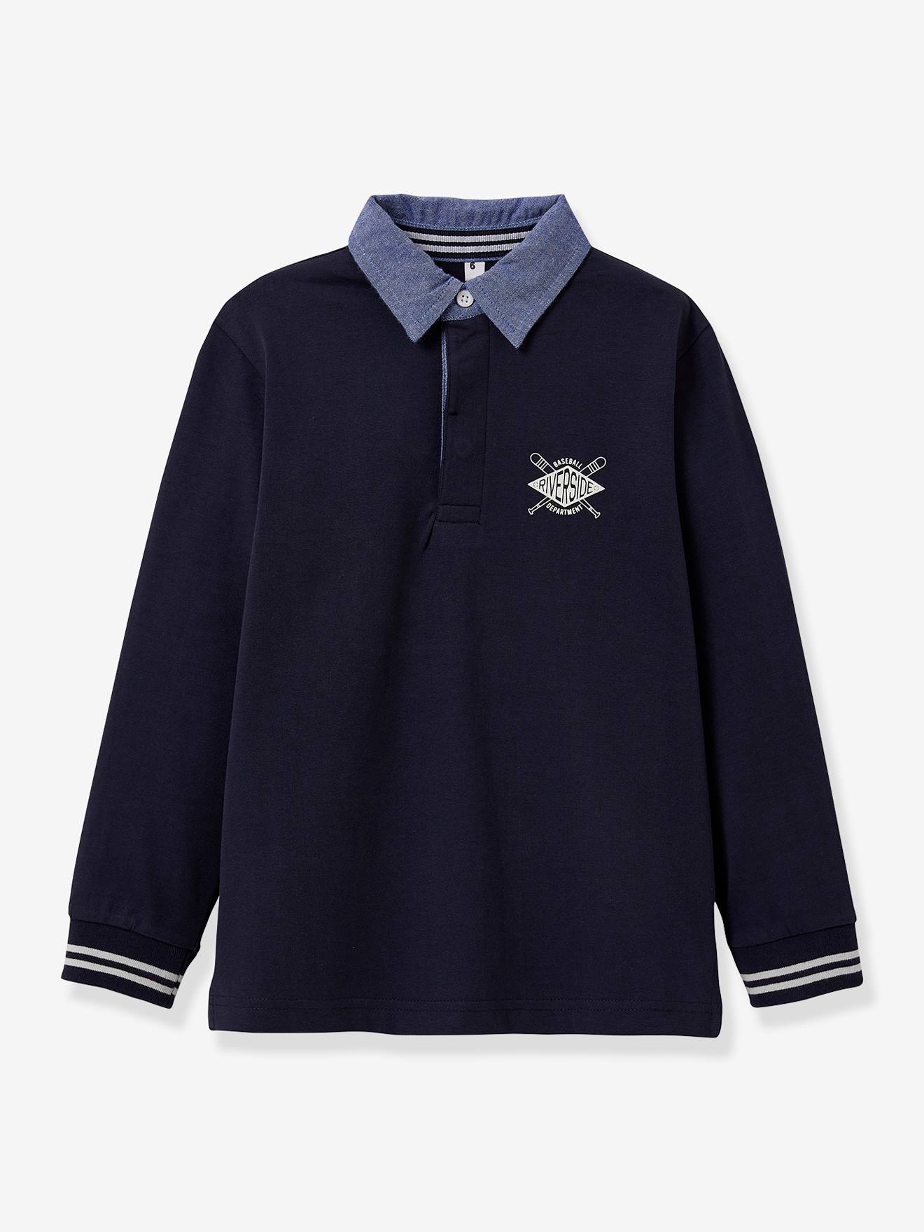 Polo rugby garçon CYRILLUS coton bio marine