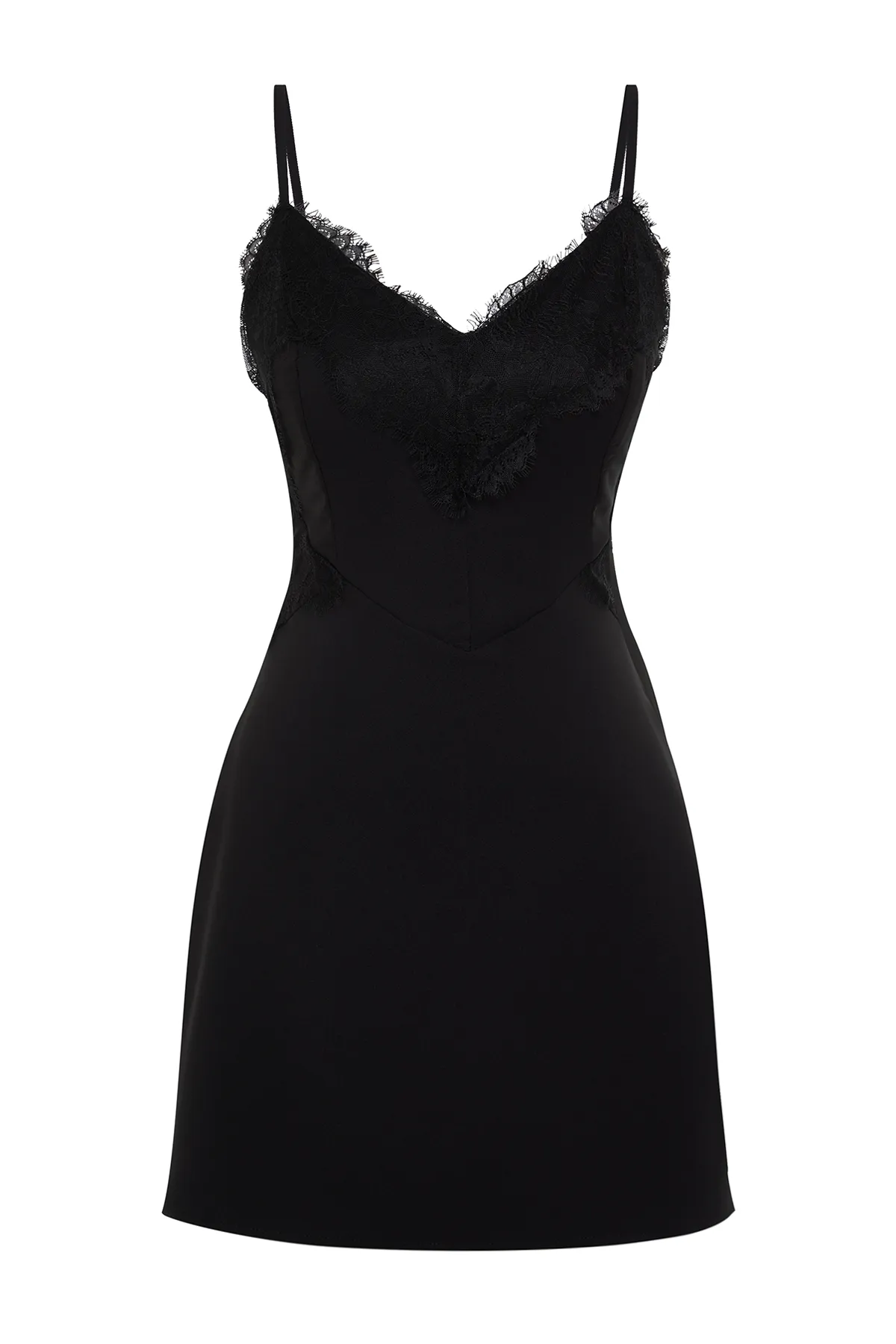 Trendyol Collection  Elegantes Abendkleid mit schwarzen Spitzendetails TPRSS24EL00106