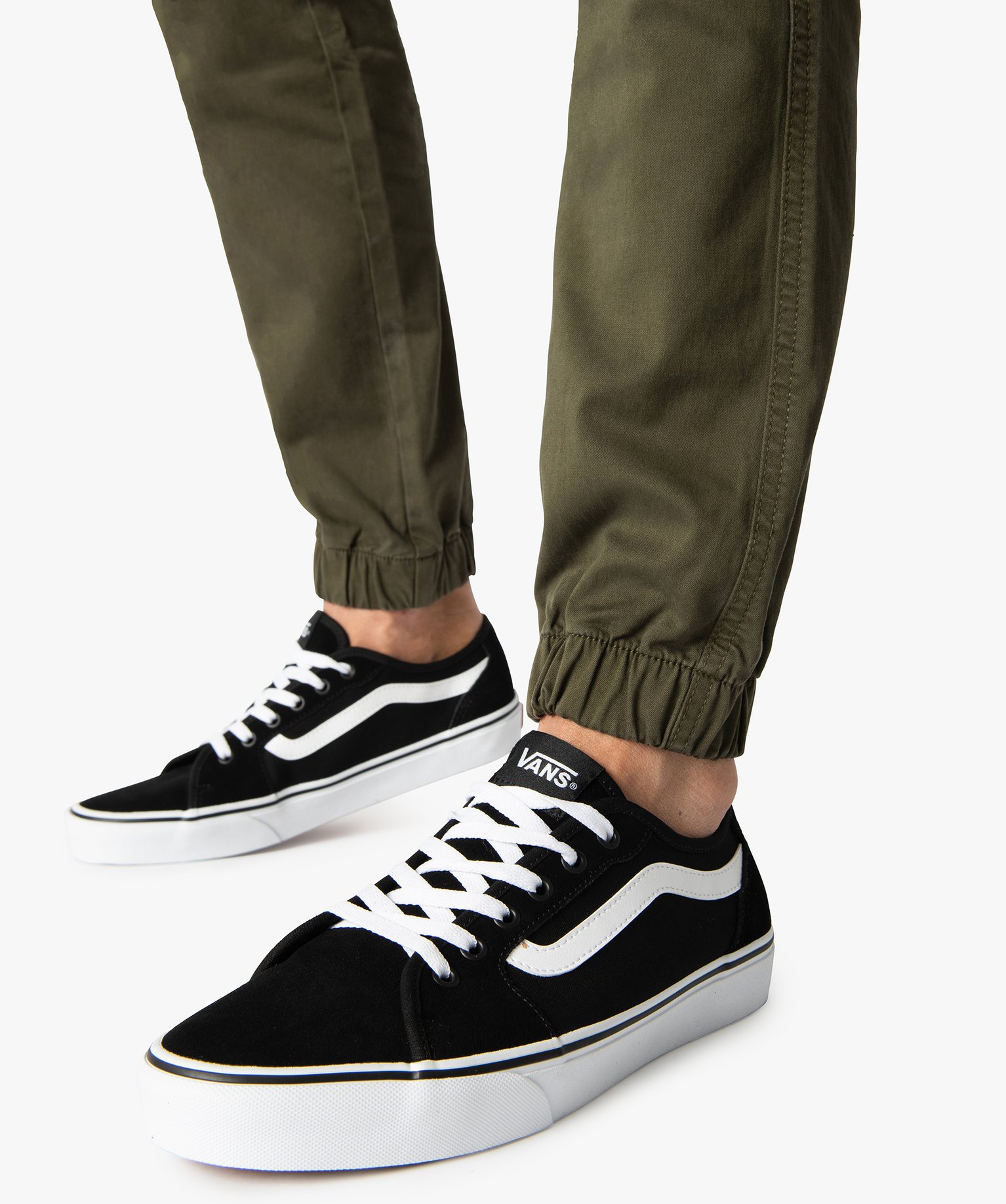 Baskets homme skateshoes dessus cuir – Vans Filmore noir | GEMO