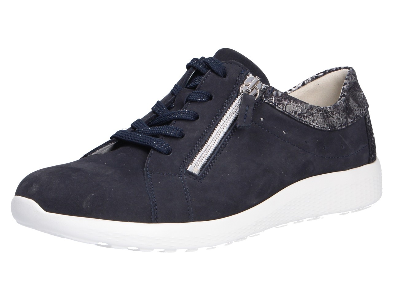 WALDLÄUFER Komfort Schnürer blau Damen Schnürschuhe