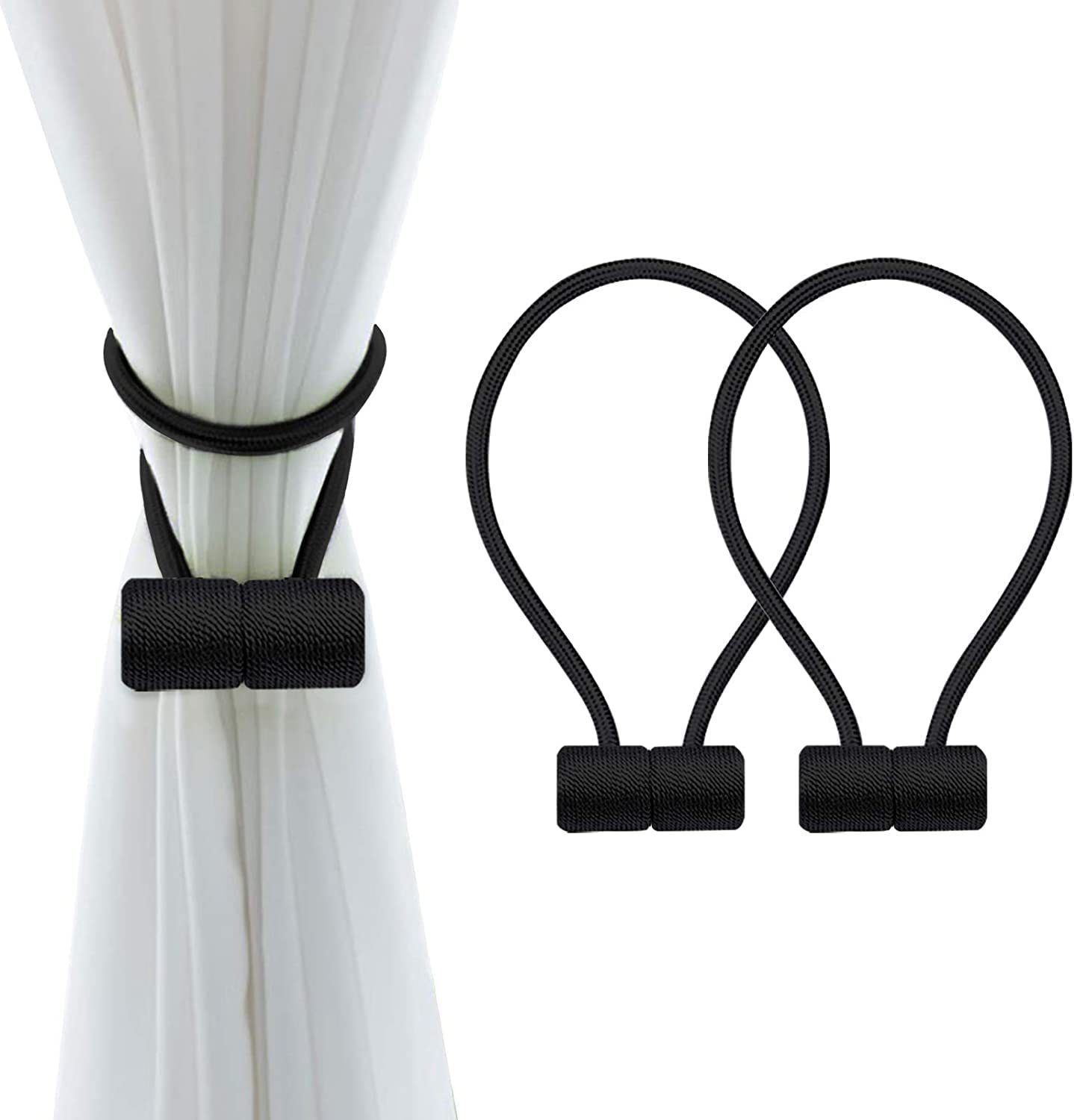 Dekospange 2 Stück Magnetische Gardinen Raffhalter, SCOHOME, Fenstervorhänge, (2-tlg., für Gardinenklammern Vorhänge Zuhause, Büro, Dekoration), erhältlich in braun/Schwarz