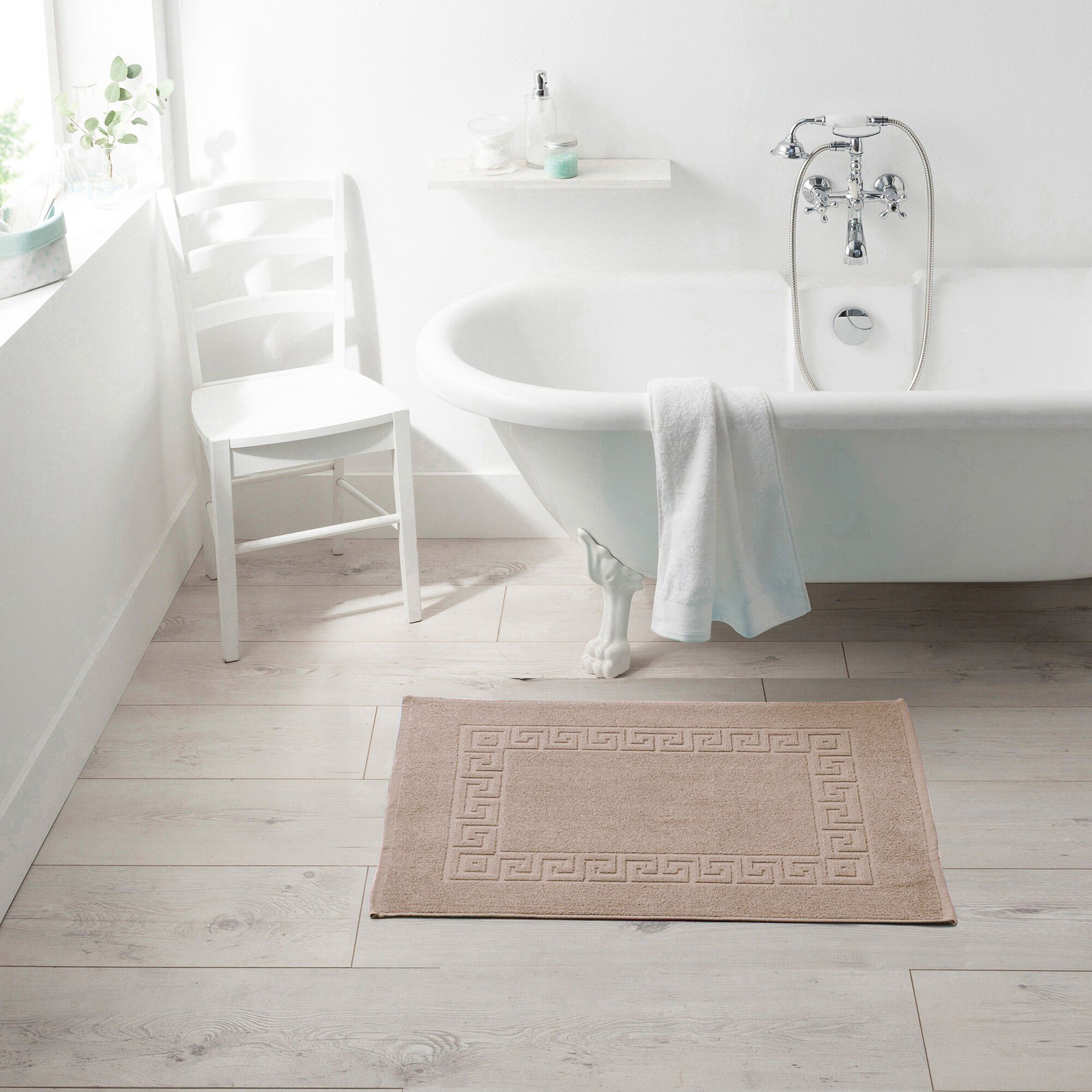 Tapis de bain éponge liteau motif frise grecque