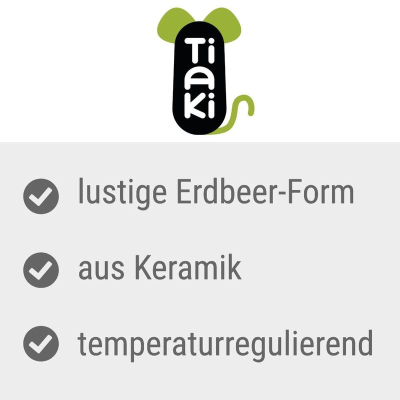 TIAKI Keramikhaus Erdbeere für Hamster und Mäuse
