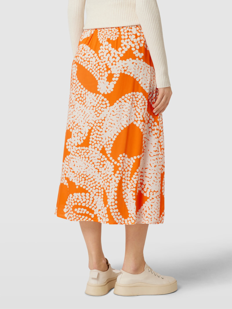 Rock mit Allover-Muster in orange