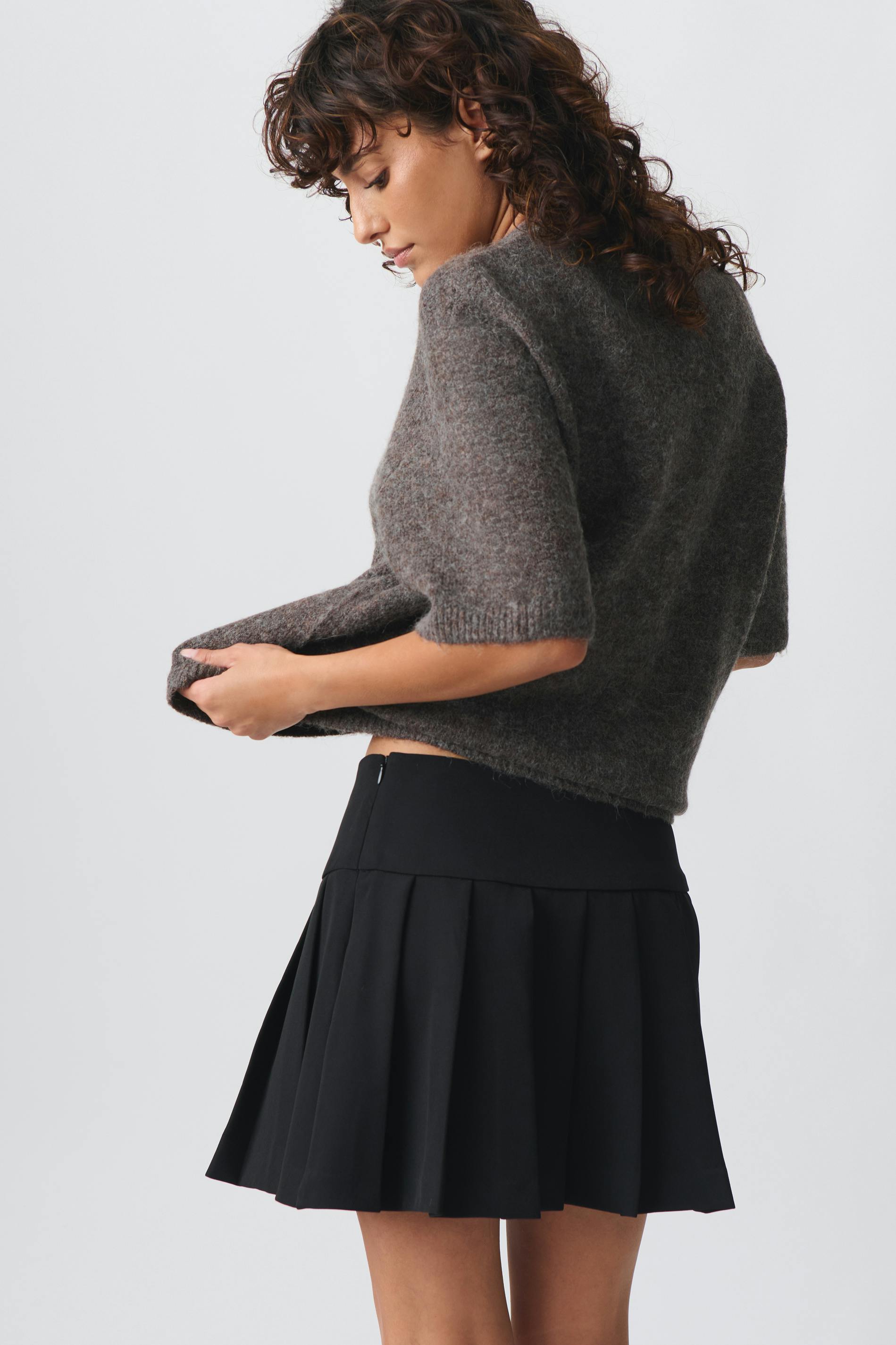 Pleated mini skirt