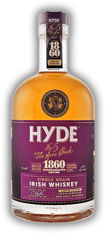 Hyde No.5 Irish Single Grain Whiskey Burgundy Cask Finish Hyde No.5 Irish Single Grain Whiskey Burgundy Cask Finish Limited Edition. Alter 6 J. - 0,7	 Liter - Vol 46%