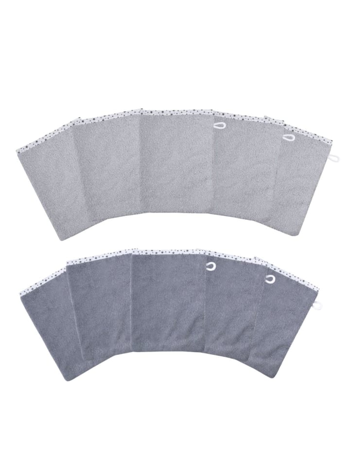 Wörner Waschhandschuh 10er Pack - Sterne - Grau in grau günstig kaufen onesize