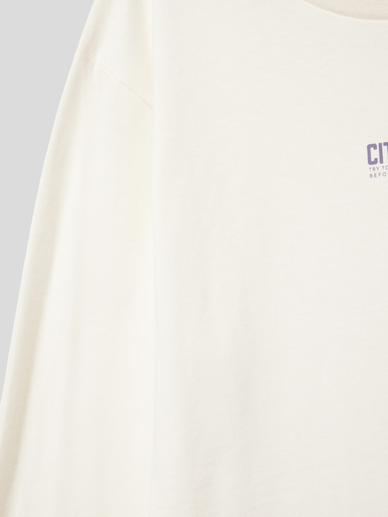Longsleeve mit Statement-Print in ecru