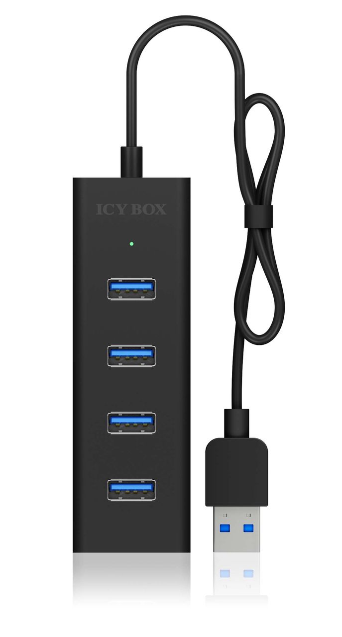 ICY BOX IB-HUB1409-U3, 4 Port Hub mit USB 3.0 Type-A Anschluss