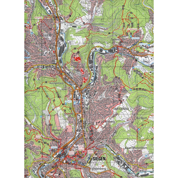 Nordrhein-Westfalen Wanderkarte 58. Netphen, Siegen, Freudenberg, Betzdorf 1 : 25.000 - Wanderkarte