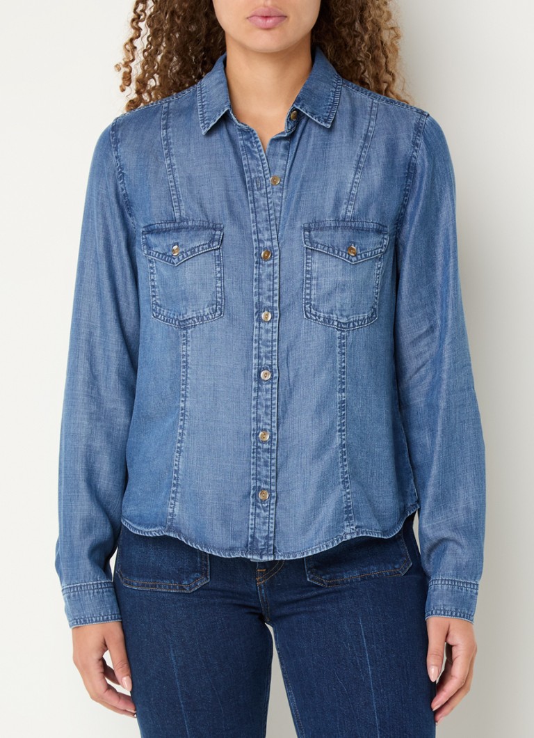 Bella Dahl Lyocell-Bluse mit Brusttaschen