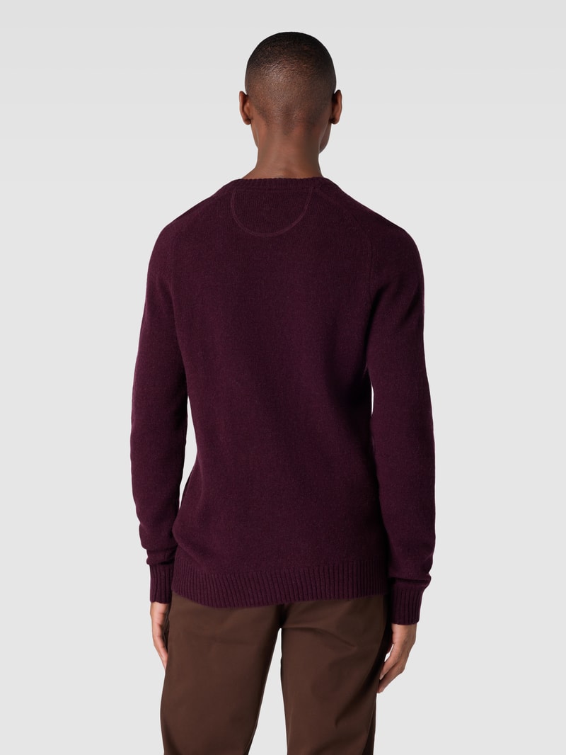 Strickpullover aus Lammwolle Modell 'TANGUY' in aubergine meliert