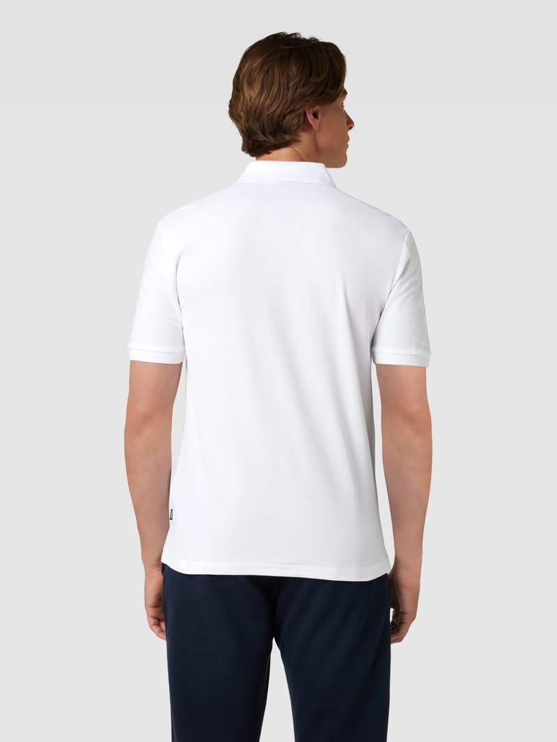 Poloshirt mit Label-Stitching Modell 'Parlay' in weiß