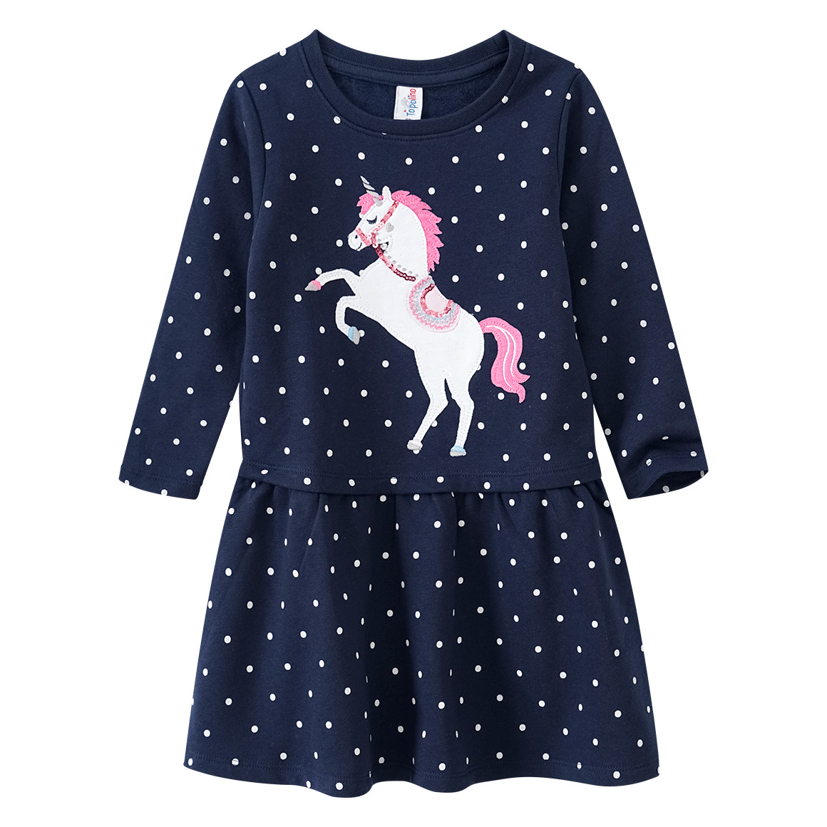 Mädchen Kleid mit Einhorn-Applikation