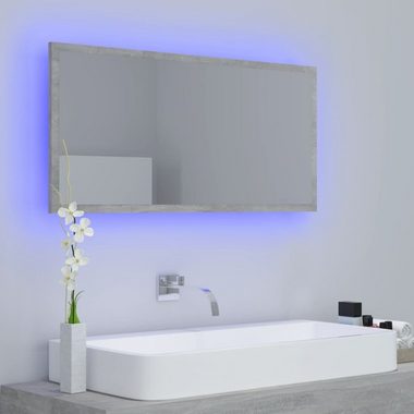 vidaXL Badezimmerspiegelschrank LED-Badspiegel Betongrau 90x8,5x37 cm Acryl (1-St)