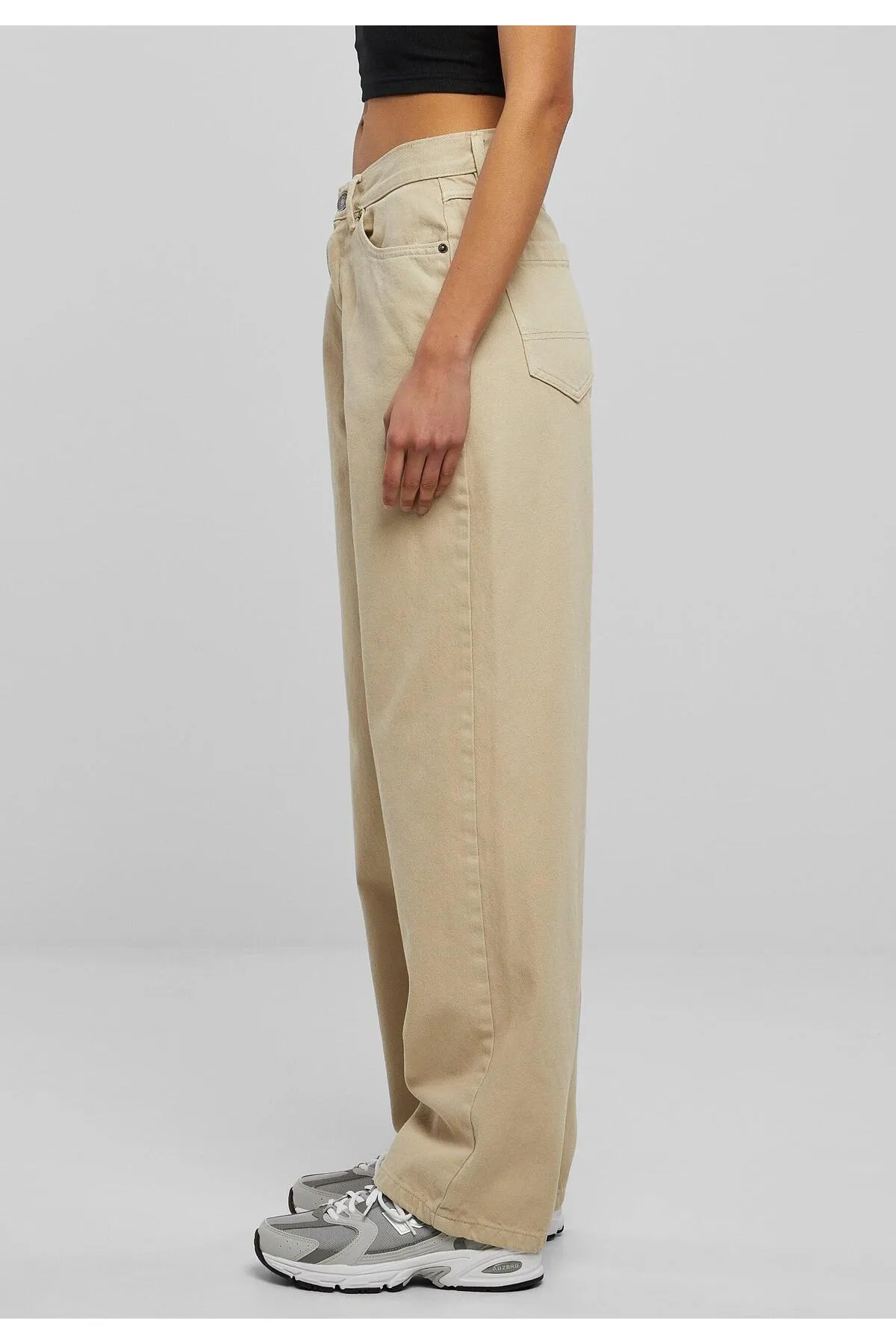 Urban Classics  Damen Denim-Hose im 90er-Jahre-Stil mit hoher Taille und weitem Bein