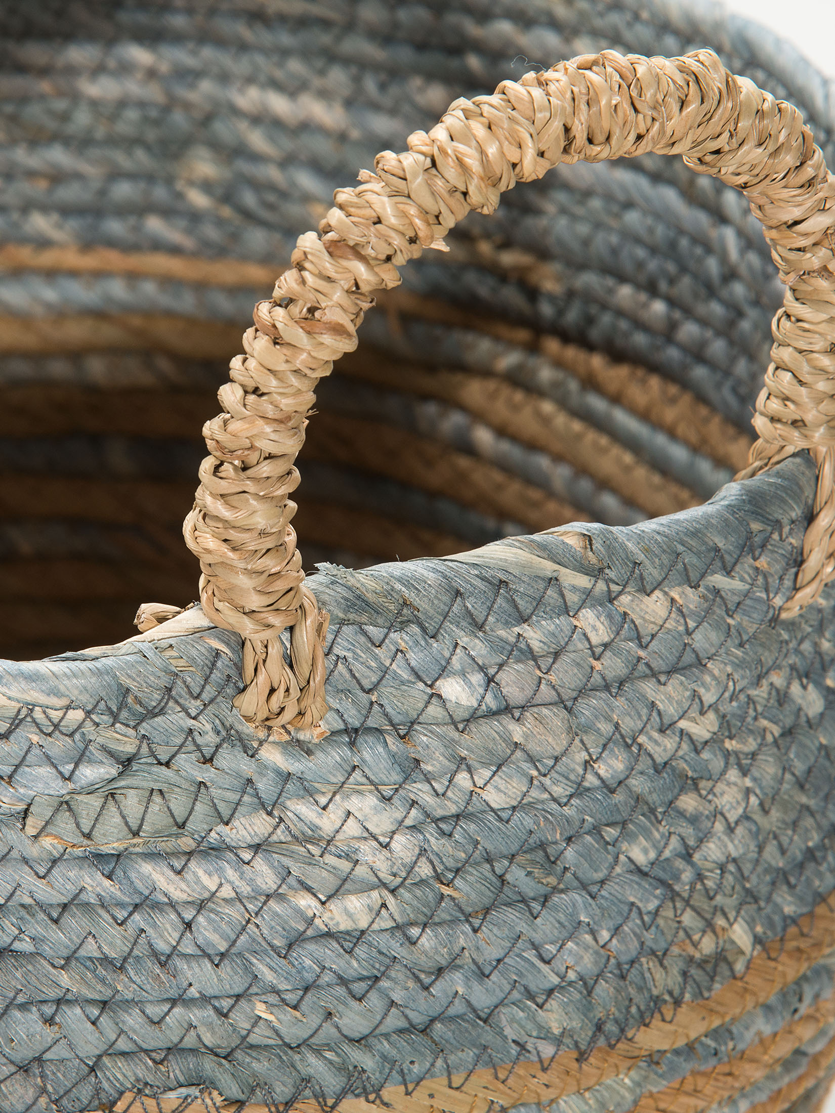 Tjira Korb, Natural/Blue