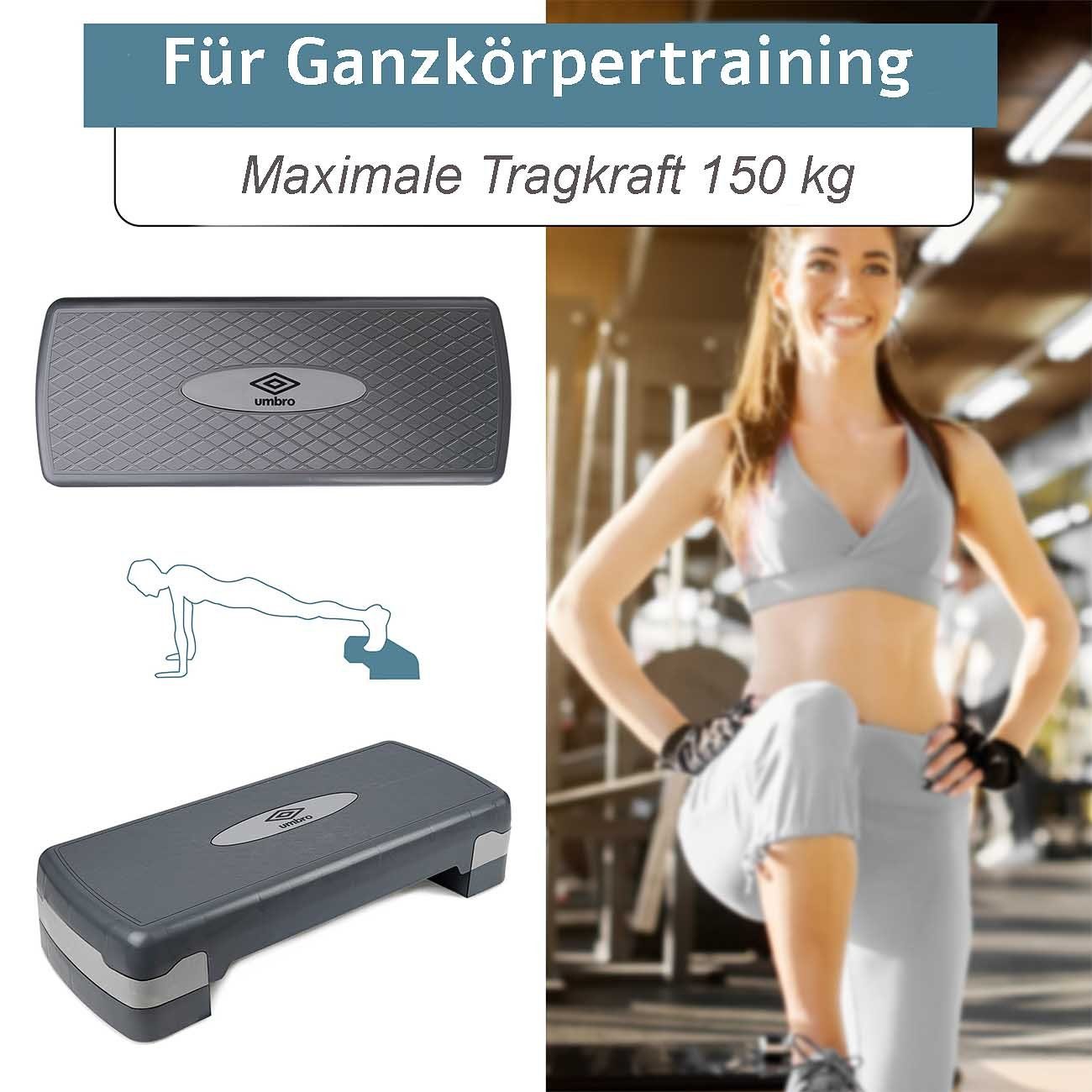 Umbro Stepper Aerobic-Stepper (höhenverstellbar), Heimtrainer Steppbrett