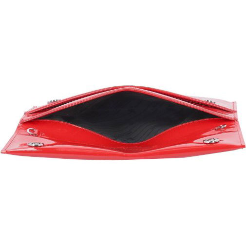 Patrizia Pepe Fly Glossy Clutch Tasche Leder 28 cm