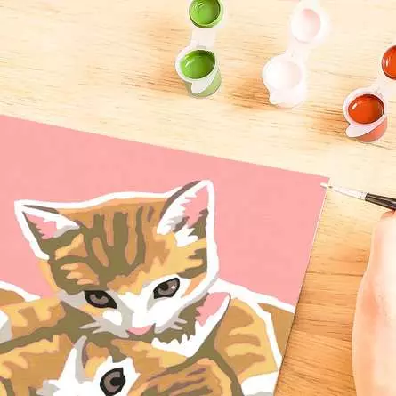CreArt Katzenbabys - Malen nach Zahlen für Kinder ab 9 Jahren