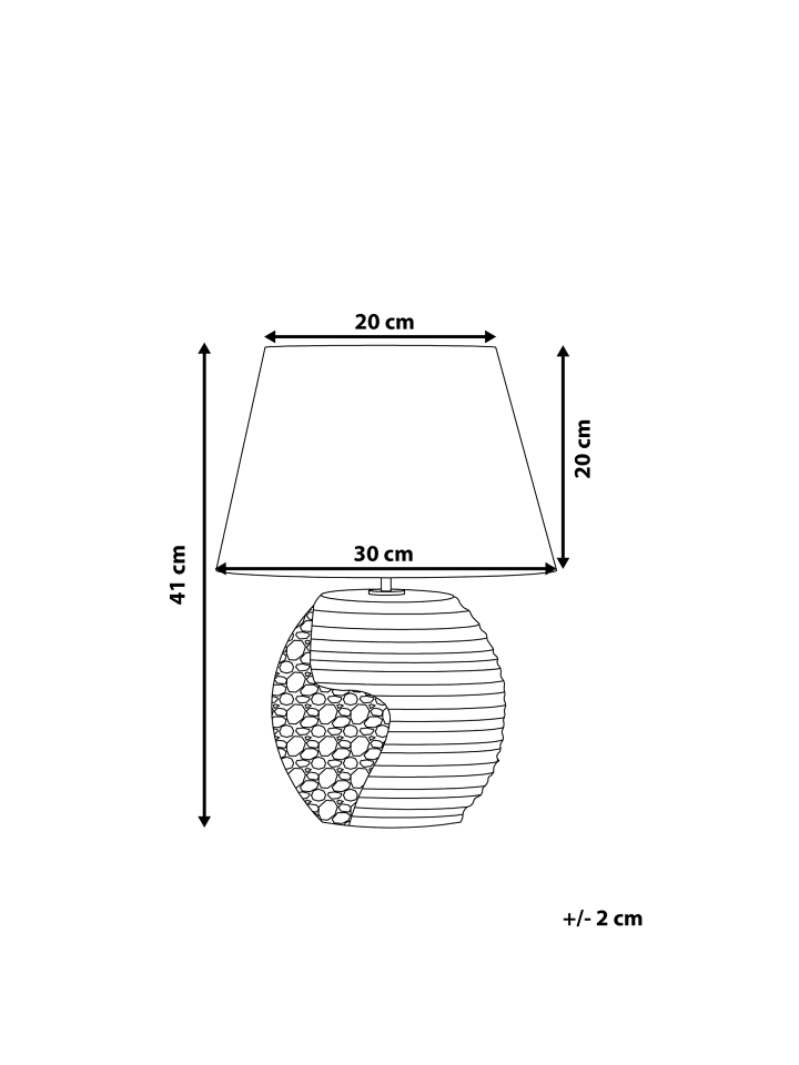 Beliani Tischleuchten ESLA in Grau/Schwarz/Silber - (W) 30 x (H) 41 x (L) 30 cm günstig kaufen onesize