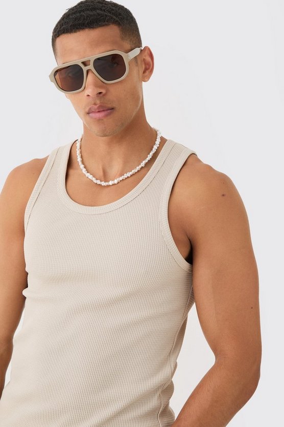 Tanktop in Waffeloptik