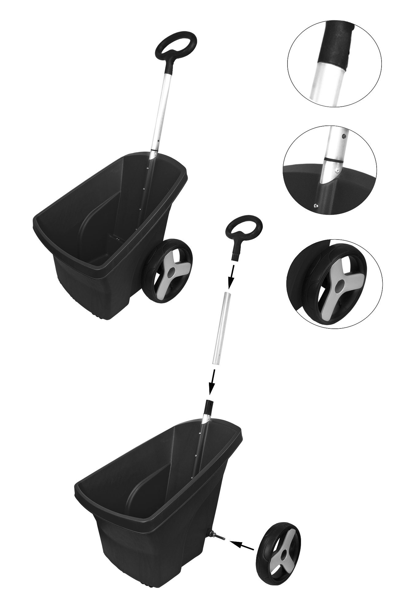 ONDIS24 Schubkarre Transportkarre Trolley Carrellino 67 Liter, 67l