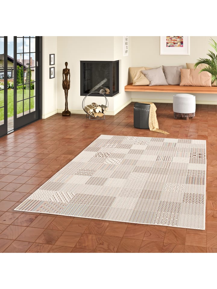 Pergamon In & Outdoor Teppich Flachgewebe Campus Trend in Beige günstig kaufen