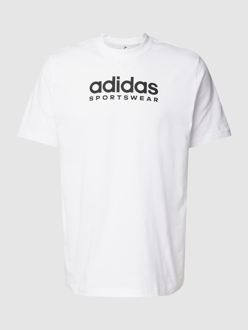 T-Shirt mit Label-Print in weiß