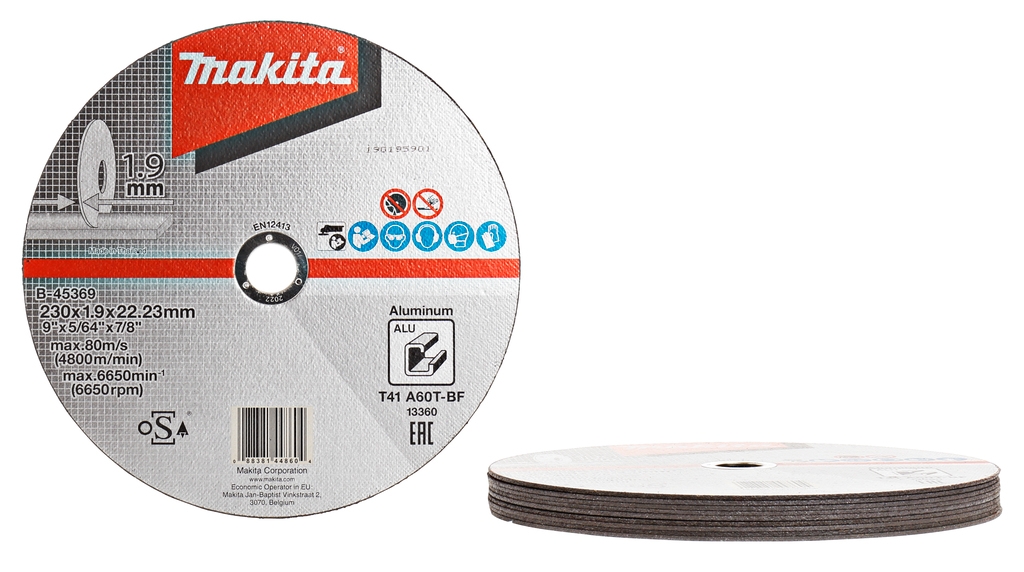 Makita Tarvikkeet B-45369 Katkaisulaikka 230x22.23x1.9mm alumiini