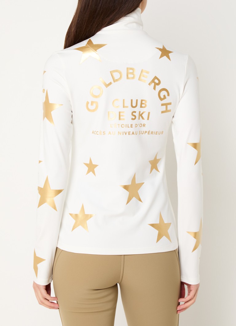 Goldbergh Galactique -hiihtopusero, jossa painatus ja logo