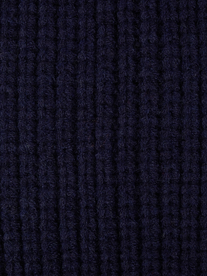 Schal mit Rippenstruktur in marineblau
