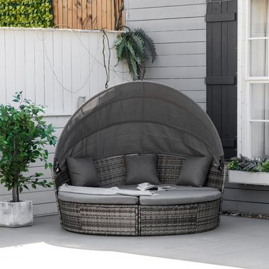 Outsunny Gartenliege Liege mit Loungefunktion