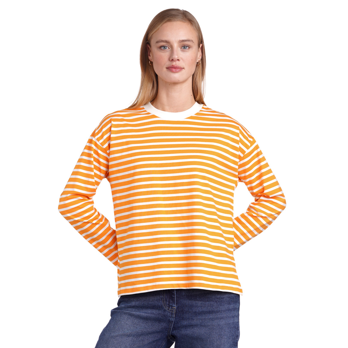 Damen Langarmshirt im Ringel-Look